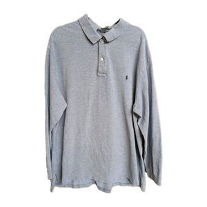 Polo Ralph Lauren 3XLT Blue Long Sleeve Shirt Men Big & Tall Cotton Vintage **